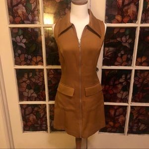 Forever 21 Mustard Zip Down Dress with Collar. S